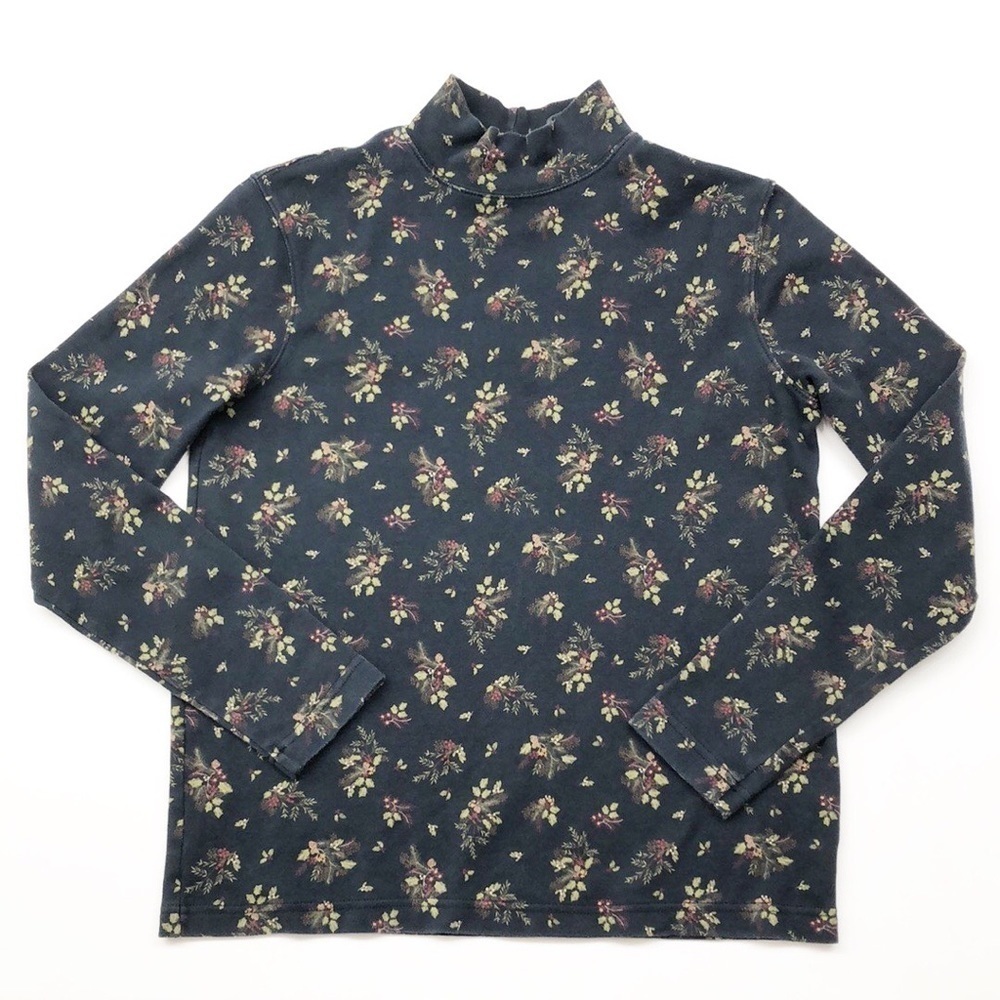 Croft & Barrow multicolored floral long sleeve mock neck top